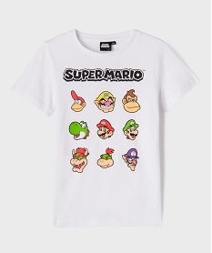 GEMO Tee-shirt manches courtes en jersey de coton imprimé garçon - SuperMario blanc standard