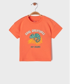 GEMO Tee-shirt manches courtes en jersey de coton imprimé bébé garçon orange standard
