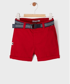 GEMO Short en toile avec ceinture à boucle bébé garçon - LuluCastagnette rouge standard