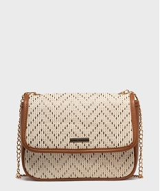 GEMO Sac besace à bandoulière chaîne femme Beige