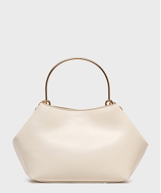 GEMO Sac à main graphique à anse métallique femme Beige