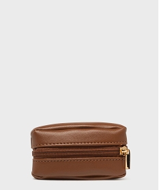 GEMO Porte-monnaie à double poche zippé femme Brun