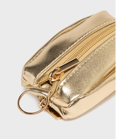 GEMO Porte-monnaie à double poche zippé femme dore