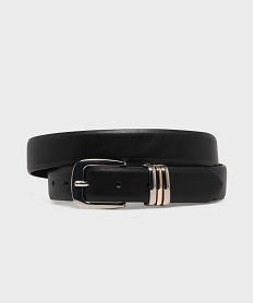 GEMO Ceinture lisse à boucle métal brillante femme noir standard