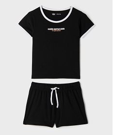 GEMO Pyjashort en jersey de coton fille noir standard