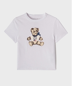 GEMO Tee-shirt enfant à manches courtes - LuluCastagnette blanc vif