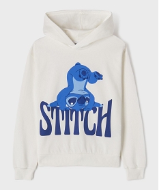 GEMO Sweat à capuche motif Stitch fille - Disney blanc standard