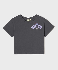 GEMO Tee-shirt à motif Stitch coupe courte fille - Disney Gris