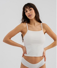 debardeur en maille cotelee avec brassiere integree femme blanc standard brassiere de sportL109201_2