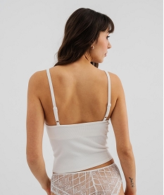 debardeur en maille cotelee avec brassiere integree femme blanc standard brassiere de sportL109201_3