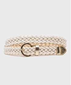 GEMO Ceinture tressée à détails dorés femme dore
