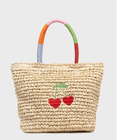 GEMO Sac cabas en paille de papier fille beige vif