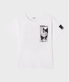GEMO Tee-shirt manches courtes avec motif manga fille - Kuromi blanc vif