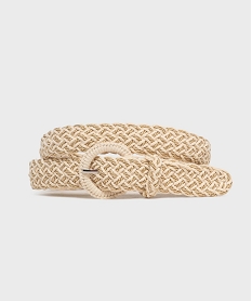 GEMO Ceinture tressée en fil doré femme Beige