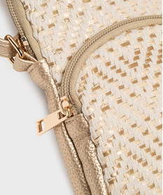pochette en matiere metallisees et textile femme jaune porte-monnaie et portefeuillesL115101_3