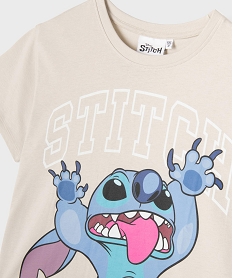 tee-shirt manches courtes oversize a motif stitch fille - disney beige standard tee-shirtsL116201_2