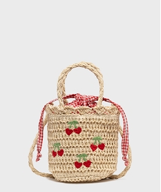 GEMO Sac à main en paille de papier fille beige vif