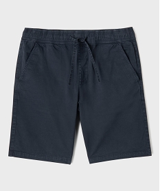 GEMO Bermuda regular en coton stretch à taille élastiqué homme Bleu