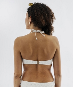haut de maillot de bain bandeau a bretelles et mousses amovibles femme blanc standardL124001_2