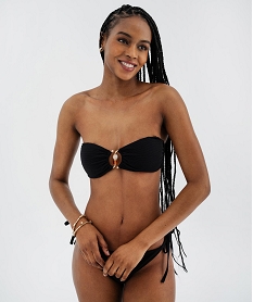 haut de maillot de bain bandeau avec bijou et mousses amovibles femme noir standardL125101_4