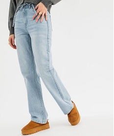 GEMO Jean Straight full length taille haute femme Bleu