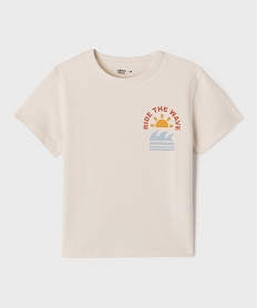 GEMO Tee-shirt manches courtes avec motif poitrine garçon Beige