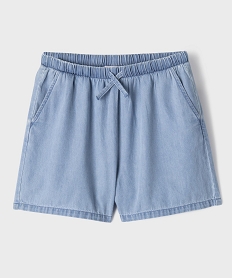 GEMO Short en jean ample à taille élastiquée fille Bleu