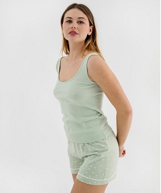 GEMO Débardeur lingerie en maille côtelée femme Vert