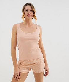GEMO Débardeur lingerie en maille côtelée femme Rose