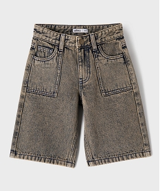 GEMO Bermuda en jean délavé coupe skater garçon Bleu