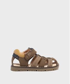 GEMO Sandales à scratch avec talon et bout fermés garçon -  Alma marron standard