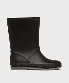 GEMO Bottes de pluie à semelle crantée contrastée garçon noir standard