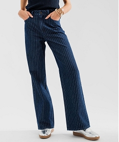 GEMO Jean flare en denim brut rayé femme - LuluCastagnette Bleu