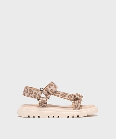 GEMO Sandales sportswear motif léopard pailleté fille - Lovely Wings Beige