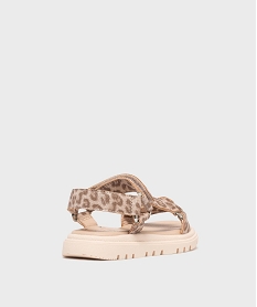 sandales sportswear motif leopard paillete fille - lovely wings beigeL161001_4