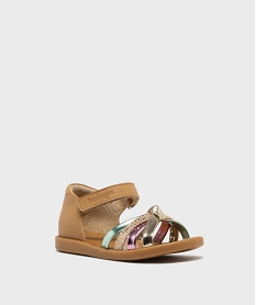 sandales metallisees a talon ferme fille - berlingot by pom dapi brunL161401_2