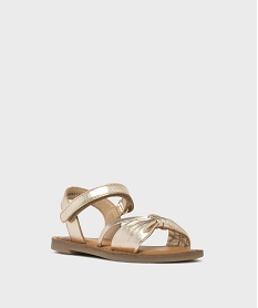 sandales en cuir brillant avec laniere nouee fille - lovely wings doreL165001_2