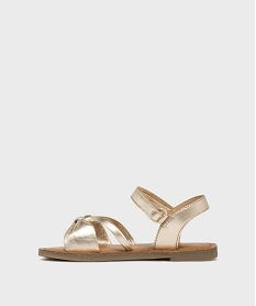 sandales en cuir brillant avec laniere nouee fille - lovely wings doreL165001_3