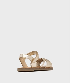 sandales en cuir brillant avec laniere nouee fille - lovely wings doreL165001_4