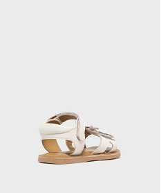 sandales en cuir avec fleurs en relief cloutees fille- lovely wings blanc standardL165601_4