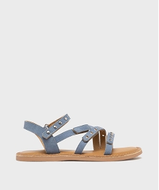 GEMO Sandales en cuir multibrides cloutées et perforées fille - Lovely Wings Bleu