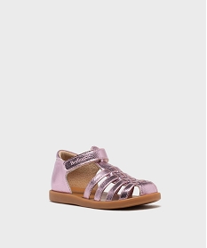 sandales metallisees a talon et bout fermes fille - berlingot by pom dapi rose vifL168001_2