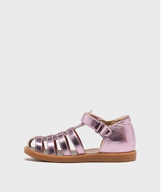 sandales metallisees a talon et bout fermes fille - berlingot by pom dapi rose vifL168001_3