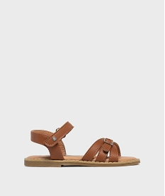 GEMO Sandales à bride scratch fille - LuluCastagnette marron standard