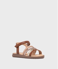 sandales a brides metallisees et pailletees fille - lovely wings brunL169201_2
