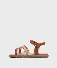 sandales a brides metallisees et pailletees fille - lovely wings brunL169201_3