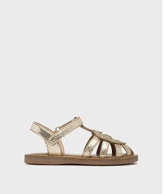 GEMO Sandales en cuir brillant avec motif cœur fille - Lovely Wings dore