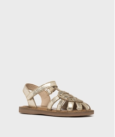 sandales en cuir brillant avec motif cœur fille - lovely wings doreL170801_2