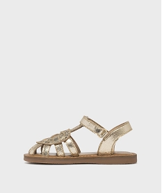 sandales en cuir brillant avec motif cœur fille - lovely wings doreL170801_3