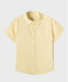 GEMO Chemise à manches courtes en lin et coton garçon Jaune